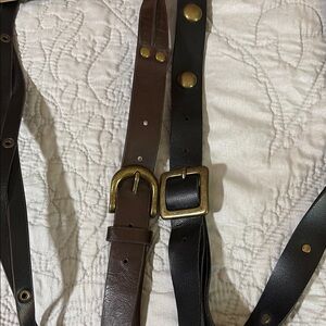 1 Brown and 1 Black Leather Belts approximately 42 inches